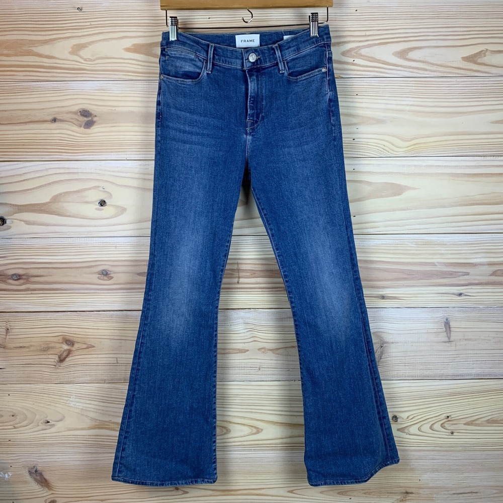 Frame Jeans Le High Flare Women 29‎ Blue Medium Wash Y2K Festival